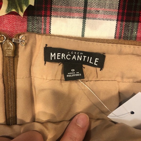 Brand new with tags size 0 Jcrew Mercantile skirt in color Camel. - Picture 3 of 4